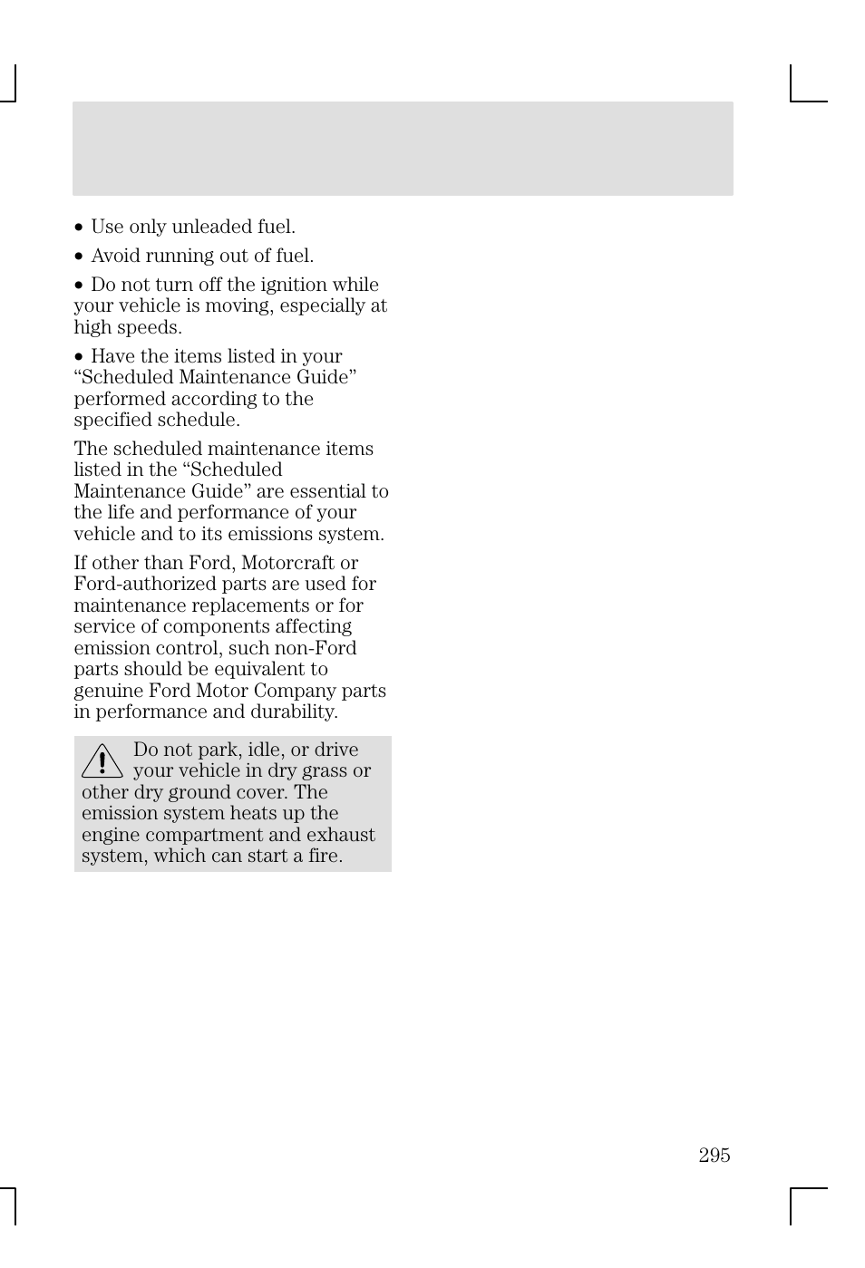 Maintenance and specifications | FORD 2002 Focus v.1 User Manual | Page 295 / 328