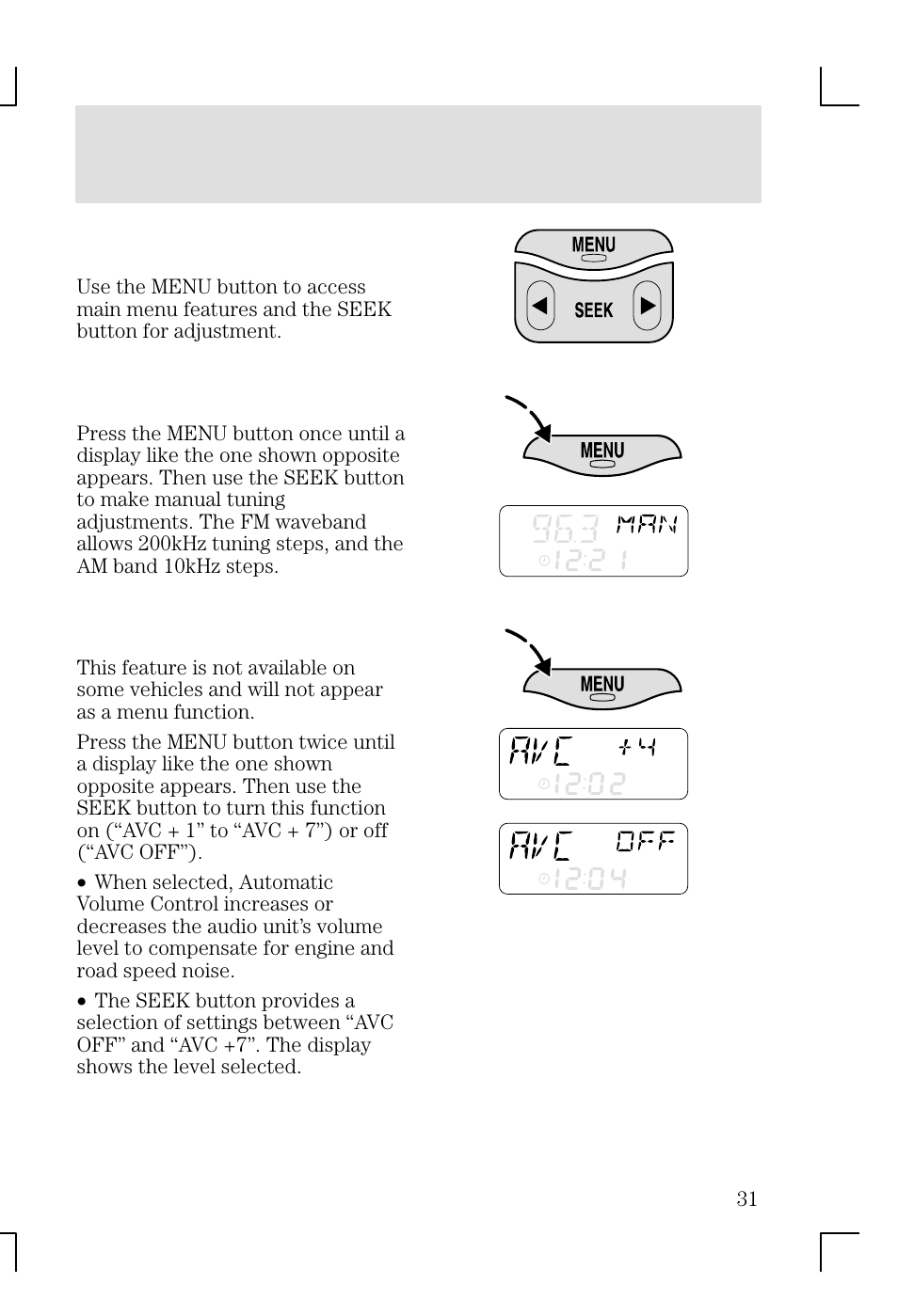 Entertainment systems | FORD 2002 Focus v.1 User Manual | Page 31 / 328