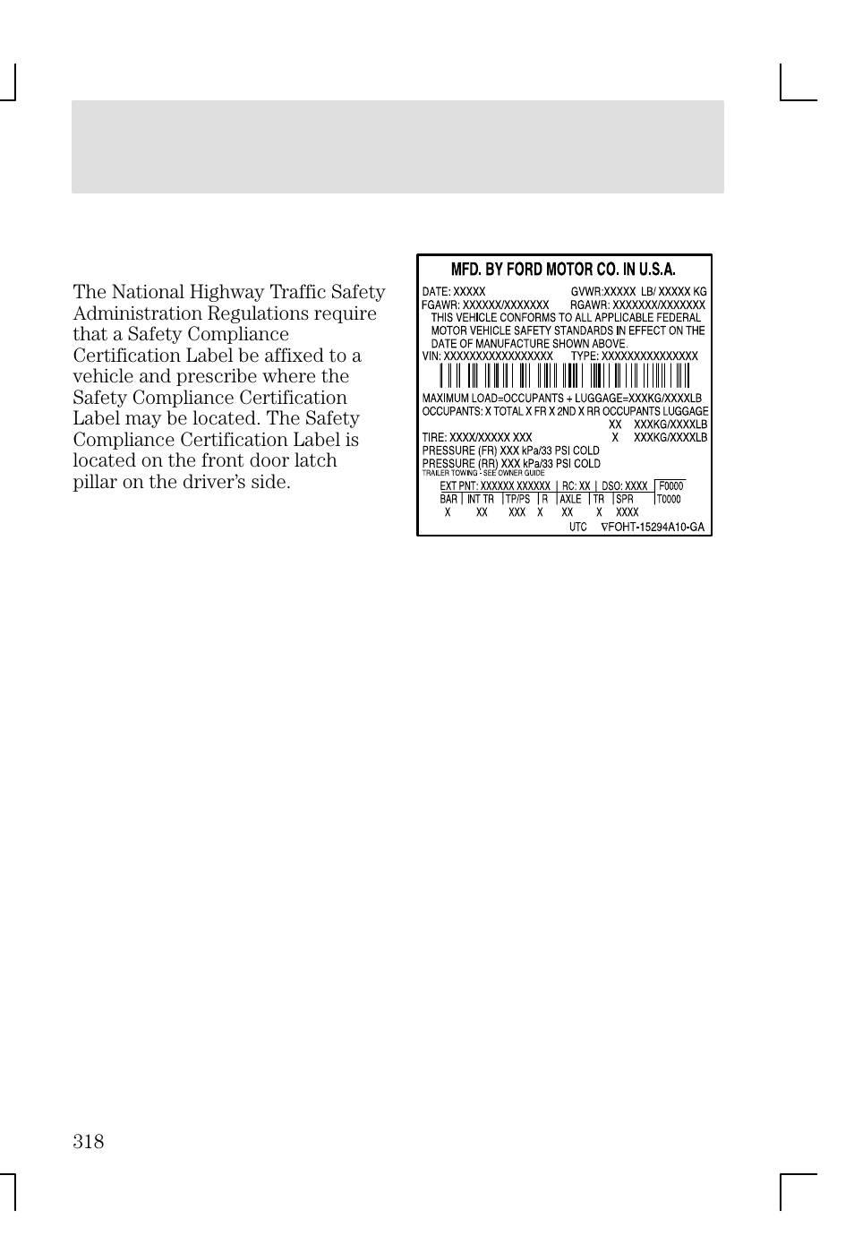 Maintenance and specifications | FORD 2002 Focus v.1 User Manual | Page 318 / 328