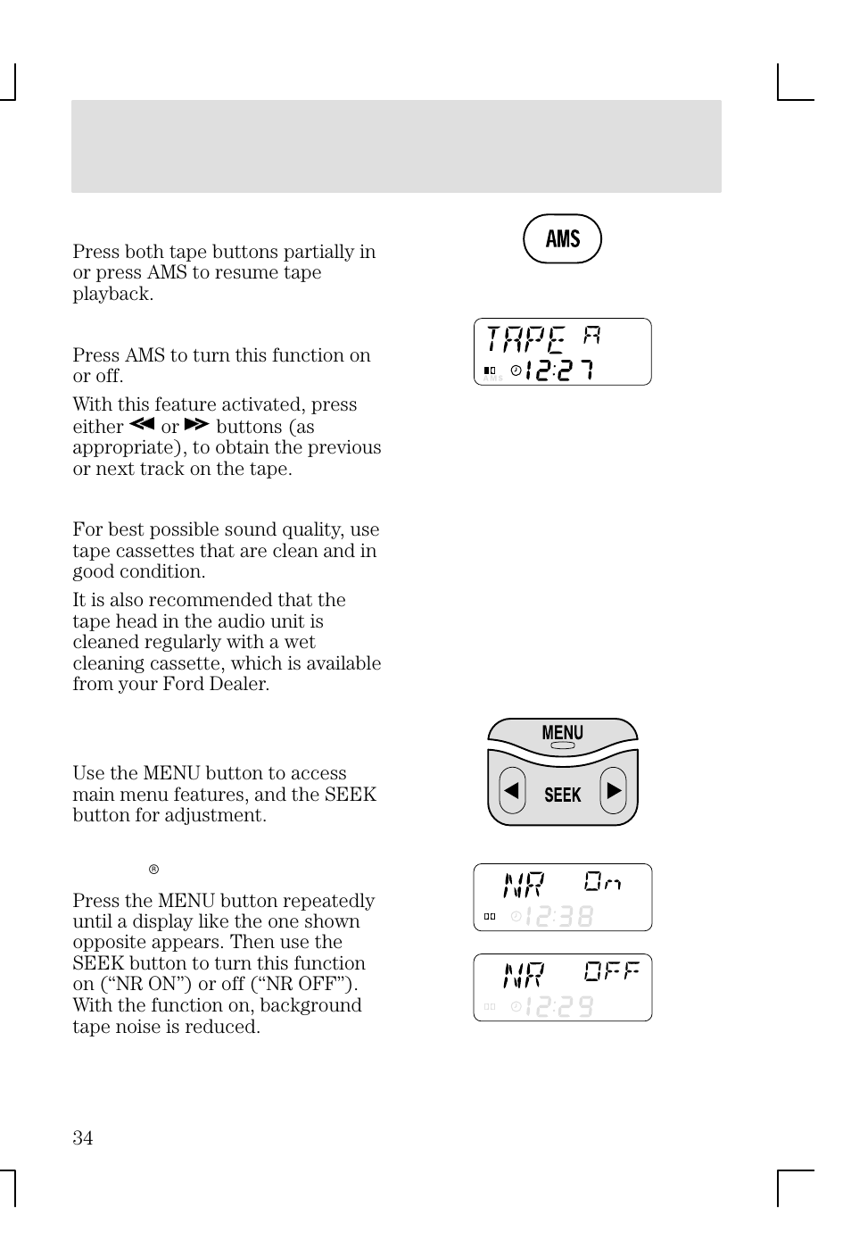 Entertainment systems | FORD 2002 Focus v.1 User Manual | Page 34 / 328