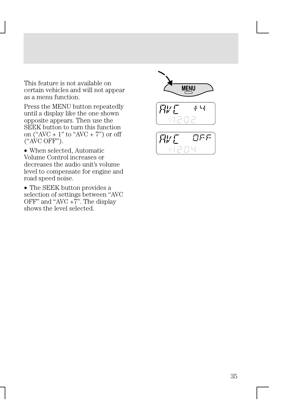Entertainment systems | FORD 2002 Focus v.1 User Manual | Page 35 / 328