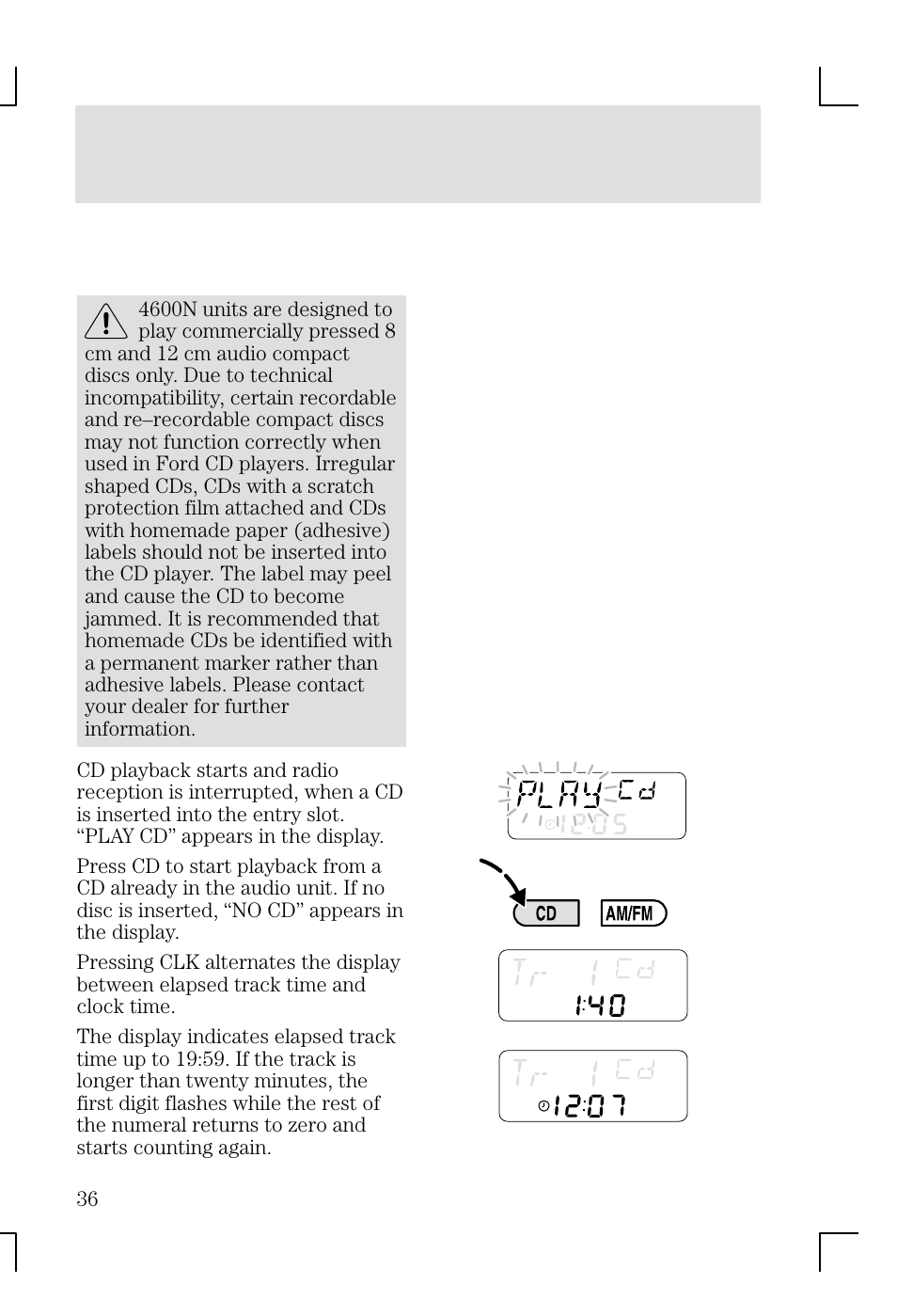 Entertainment systems | FORD 2002 Focus v.1 User Manual | Page 36 / 328
