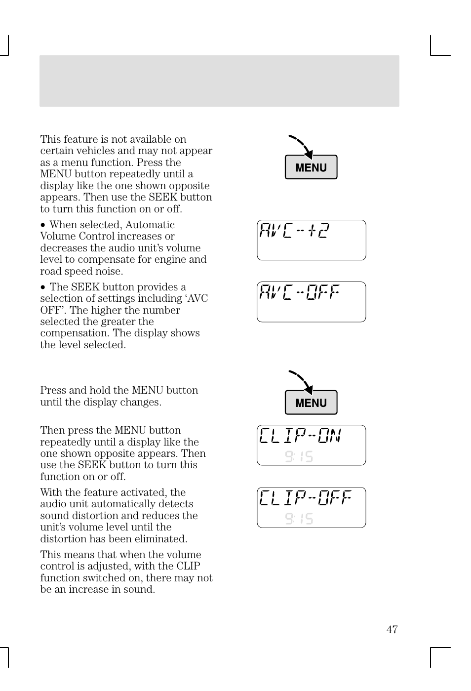 Entertainment systems | FORD 2002 Focus v.1 User Manual | Page 47 / 328