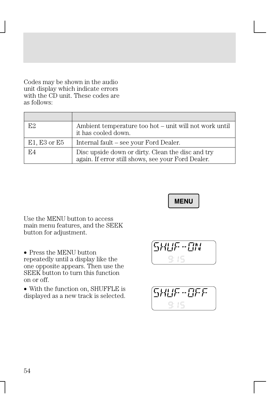 Entertainment systems | FORD 2002 Focus v.1 User Manual | Page 54 / 328