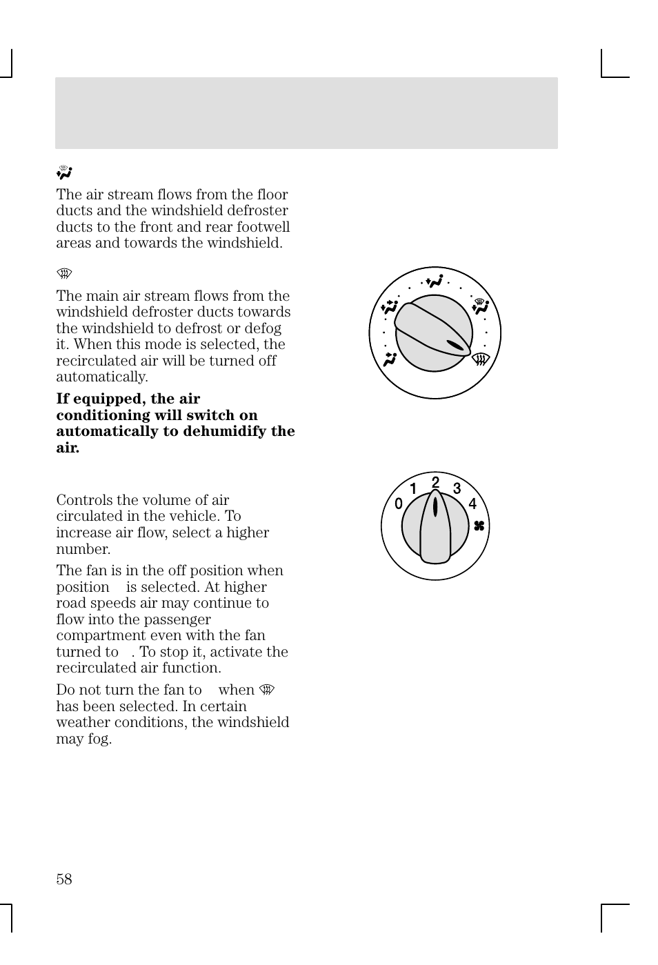 Climate controls | FORD 2002 Focus v.1 User Manual | Page 58 / 328