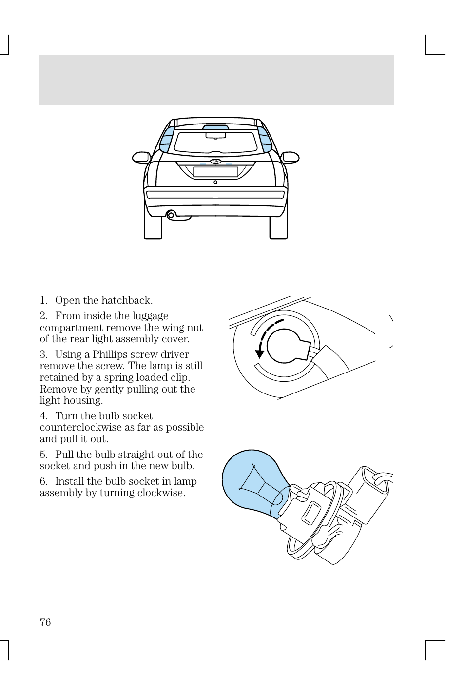 Lights | FORD 2002 Focus v.1 User Manual | Page 76 / 328