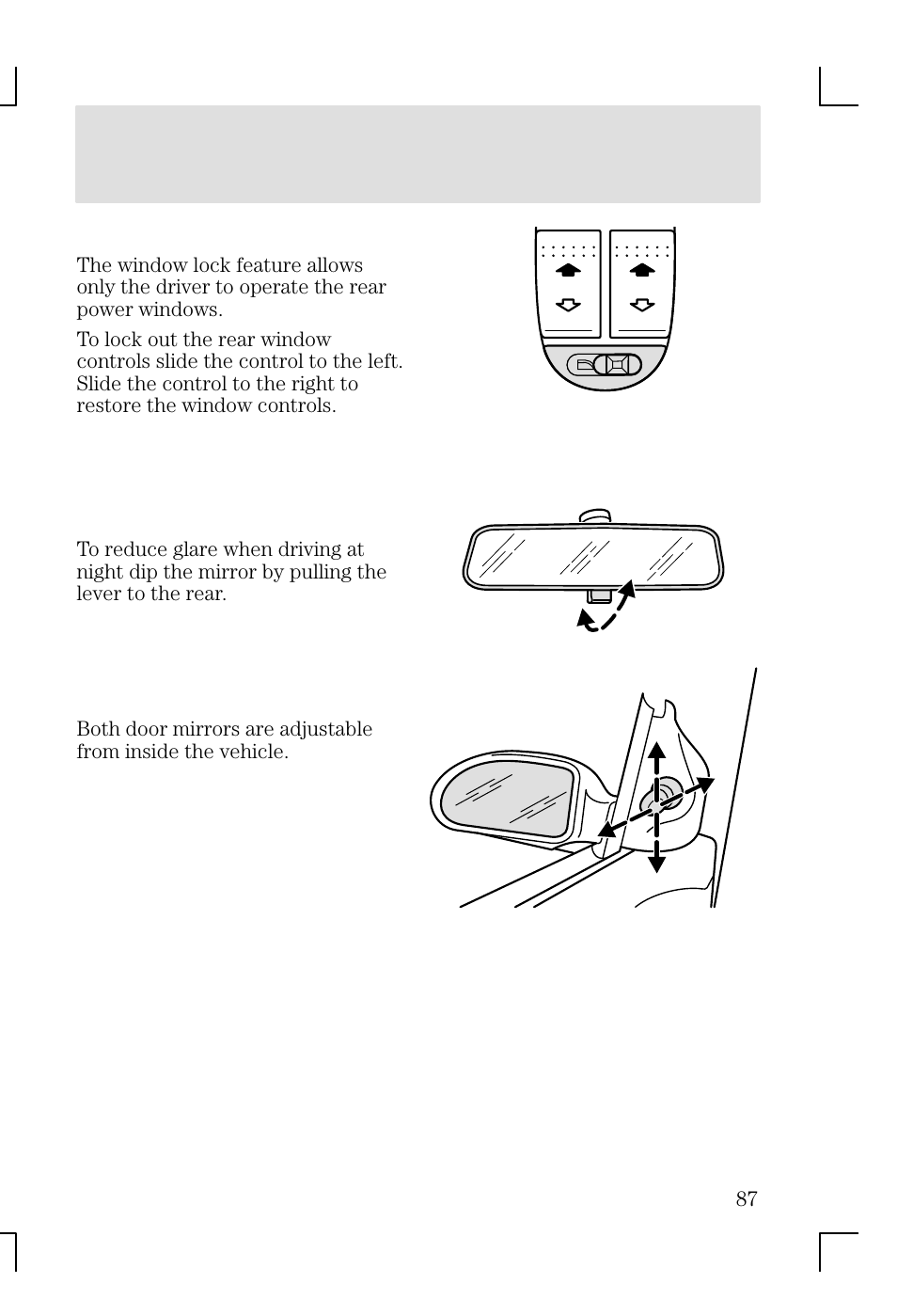 Driver controls | FORD 2002 Focus v.1 User Manual | Page 87 / 328