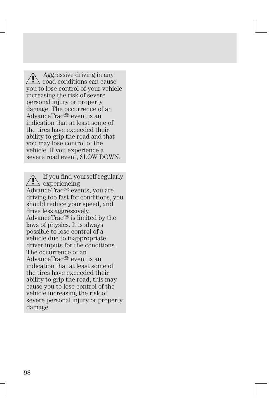 Driver controls | FORD 2002 Focus v.1 User Manual | Page 98 / 328