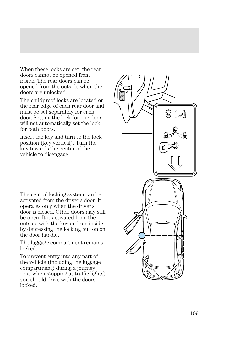 Locks and security | FORD 2002 Focus v.2 User Manual | Page 109 / 336