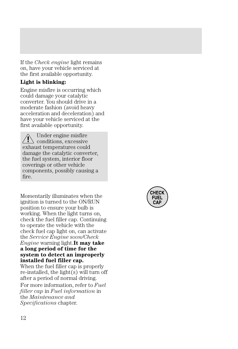 Instrument cluster | FORD 2002 Focus v.2 User Manual | Page 12 / 336