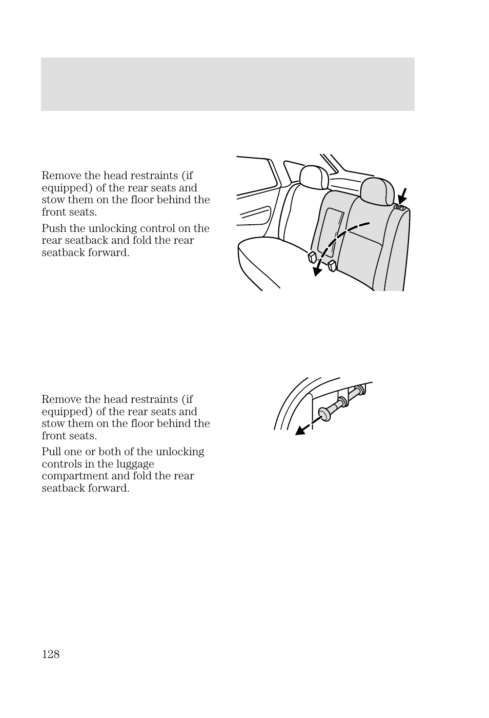 Seating and safety restraints | FORD 2002 Focus v.2 User Manual | Page 128 / 336