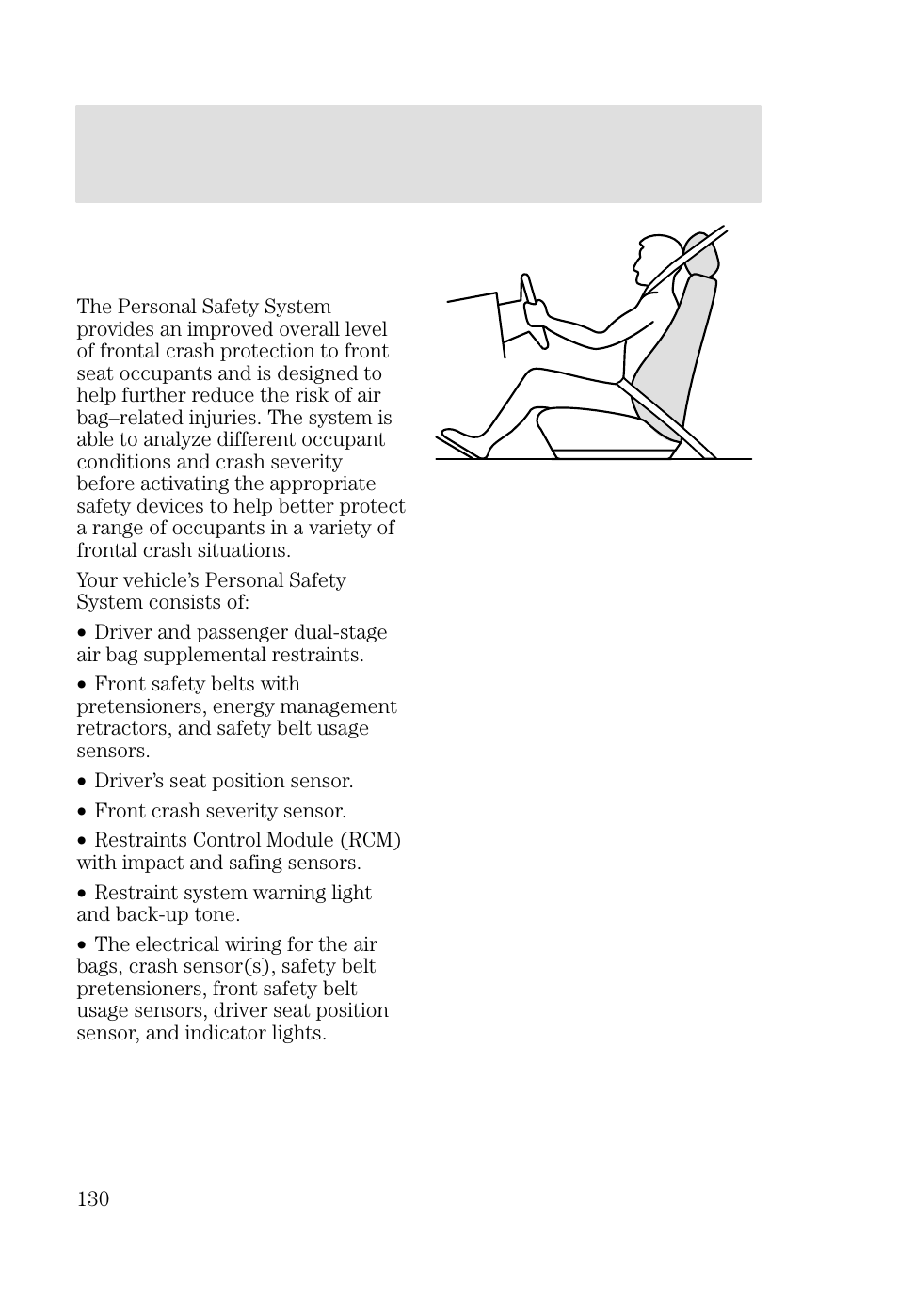 Seating and safety restraints | FORD 2002 Focus v.2 User Manual | Page 130 / 336