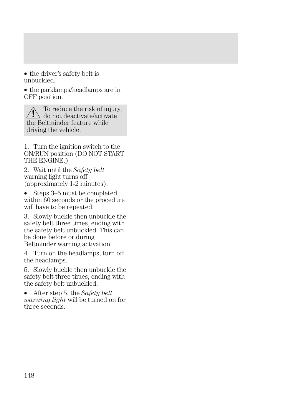 Seating and safety restraints | FORD 2002 Focus v.2 User Manual | Page 148 / 336