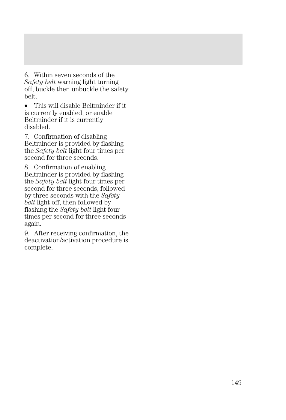 Seating and safety restraints | FORD 2002 Focus v.2 User Manual | Page 149 / 336