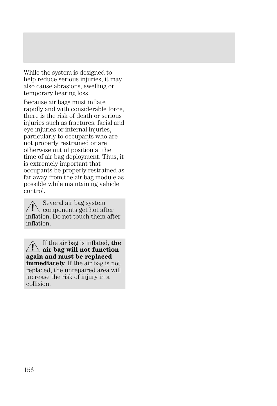 Seating and safety restraints | FORD 2002 Focus v.2 User Manual | Page 156 / 336