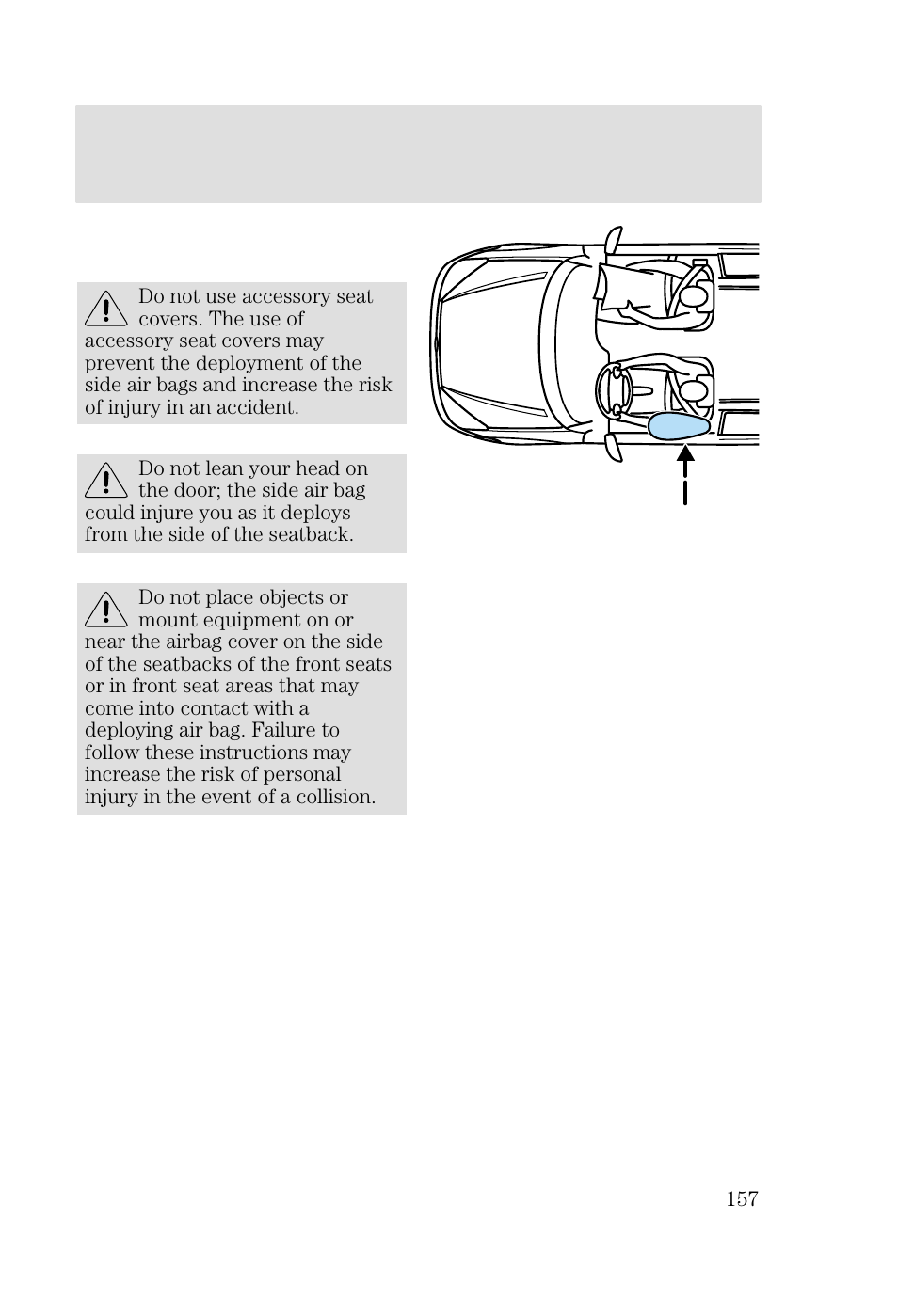 Seating and safety restraints | FORD 2002 Focus v.2 User Manual | Page 157 / 336