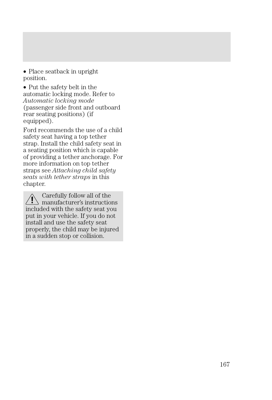 Seating and safety restraints | FORD 2002 Focus v.2 User Manual | Page 167 / 336