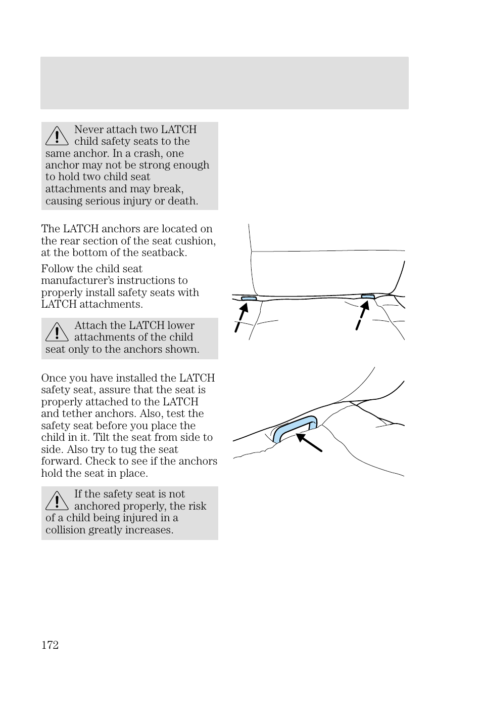 Seating and safety restraints | FORD 2002 Focus v.2 User Manual | Page 172 / 336