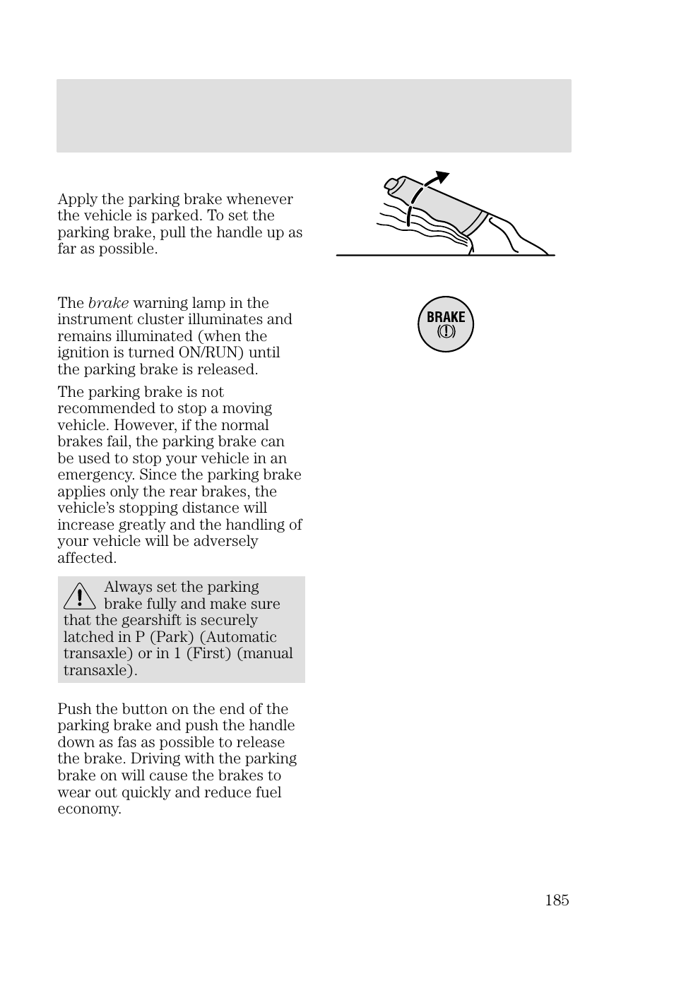 Driving | FORD 2002 Focus v.2 User Manual | Page 185 / 336