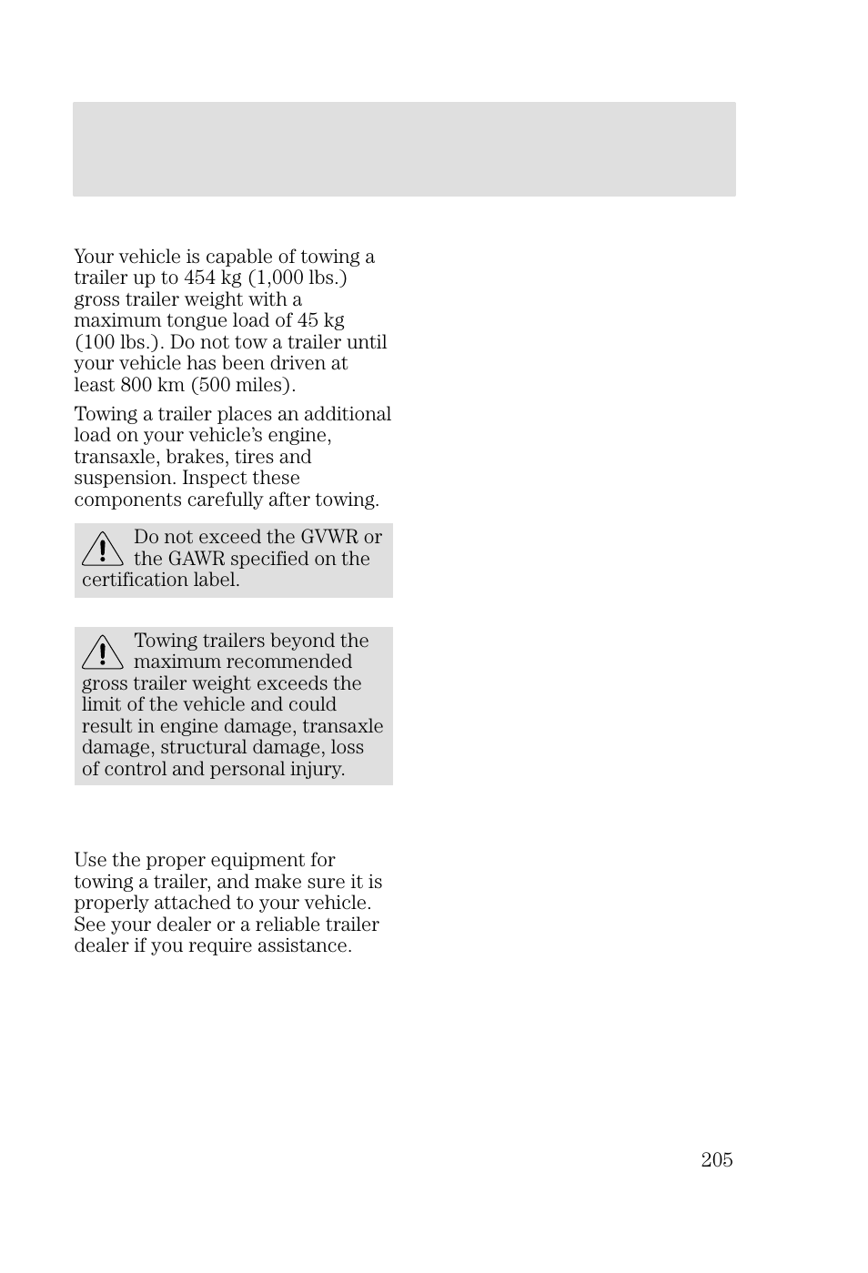 Driving | FORD 2002 Focus v.2 User Manual | Page 205 / 336