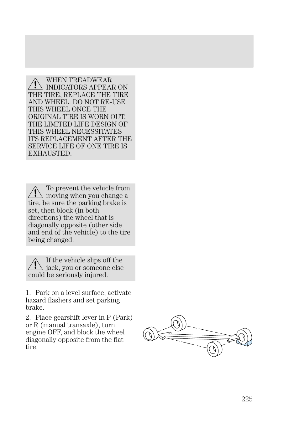Roadside emergencies | FORD 2002 Focus v.2 User Manual | Page 225 / 336