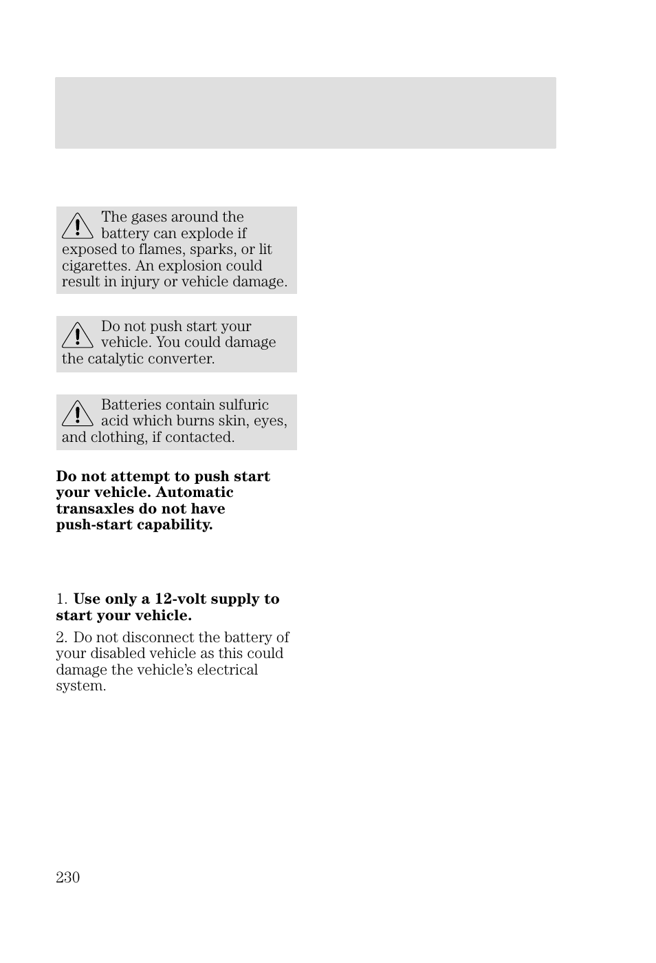 Roadside emergencies | FORD 2002 Focus v.2 User Manual | Page 230 / 336