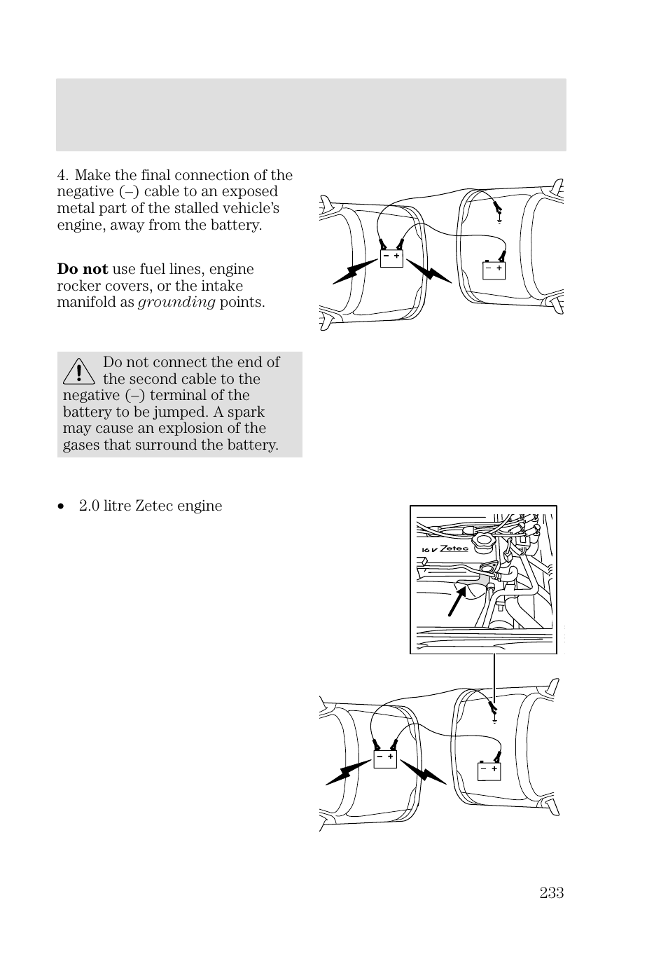 Roadside emergencies | FORD 2002 Focus v.2 User Manual | Page 233 / 336