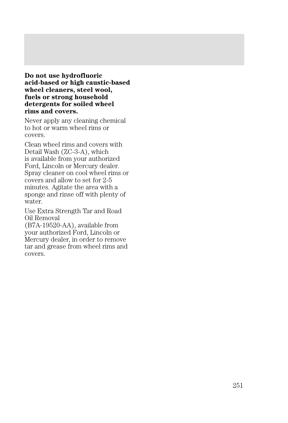 Cleaning | FORD 2002 Focus v.2 User Manual | Page 251 / 336
