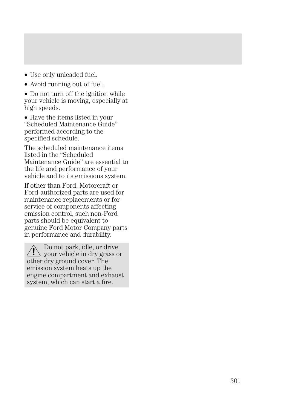 Maintenance and specifications | FORD 2002 Focus v.2 User Manual | Page 301 / 336