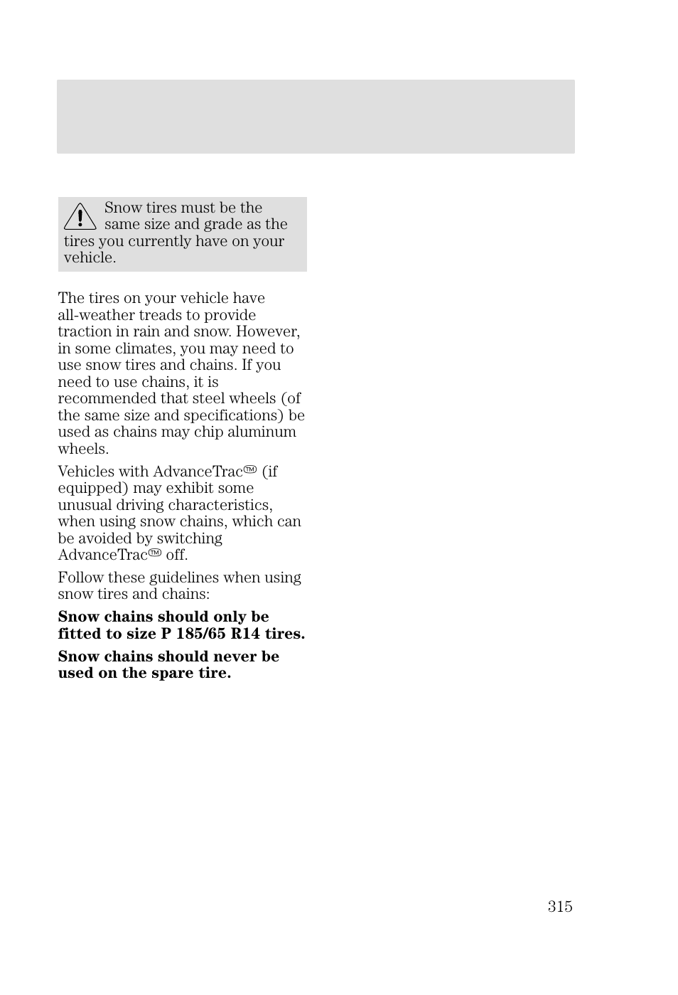 Maintenance and specifications | FORD 2002 Focus v.2 User Manual | Page 315 / 336