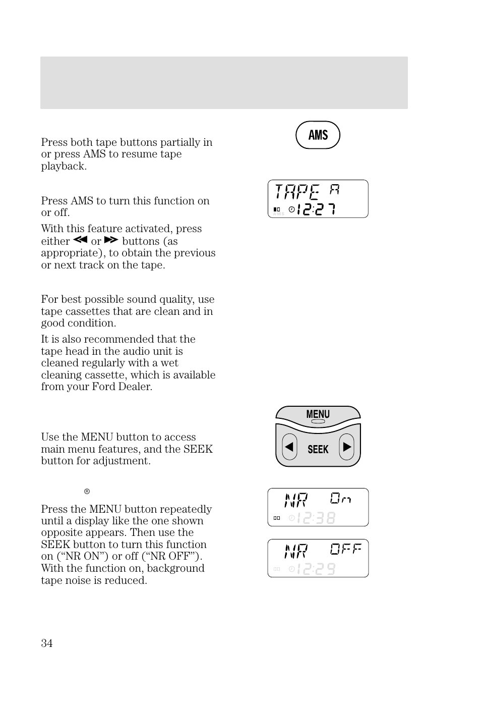 Entertainment systems | FORD 2002 Focus v.2 User Manual | Page 34 / 336