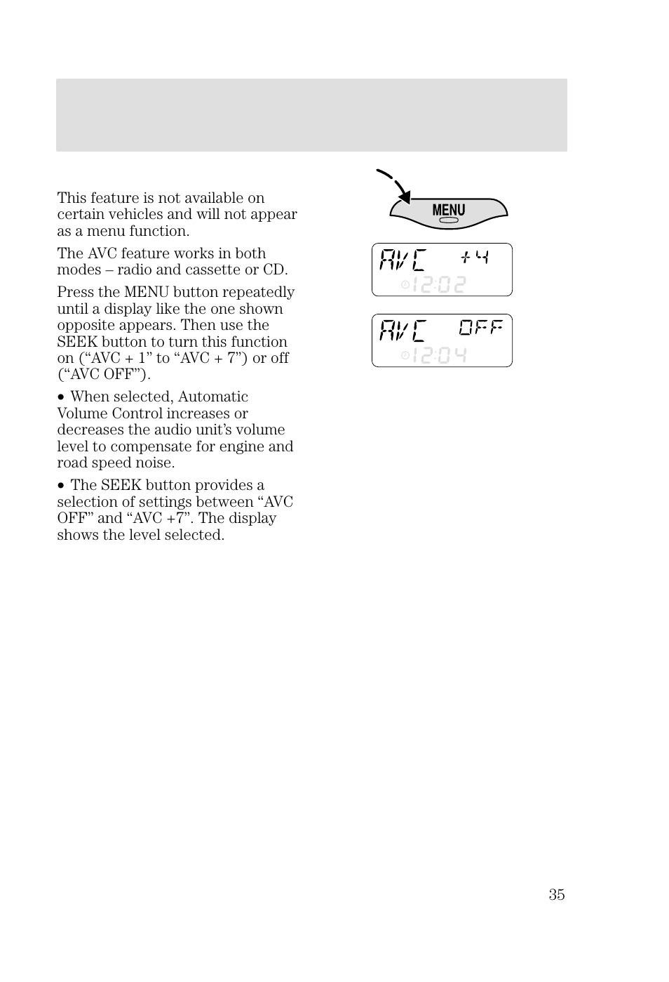 Entertainment systems | FORD 2002 Focus v.2 User Manual | Page 35 / 336