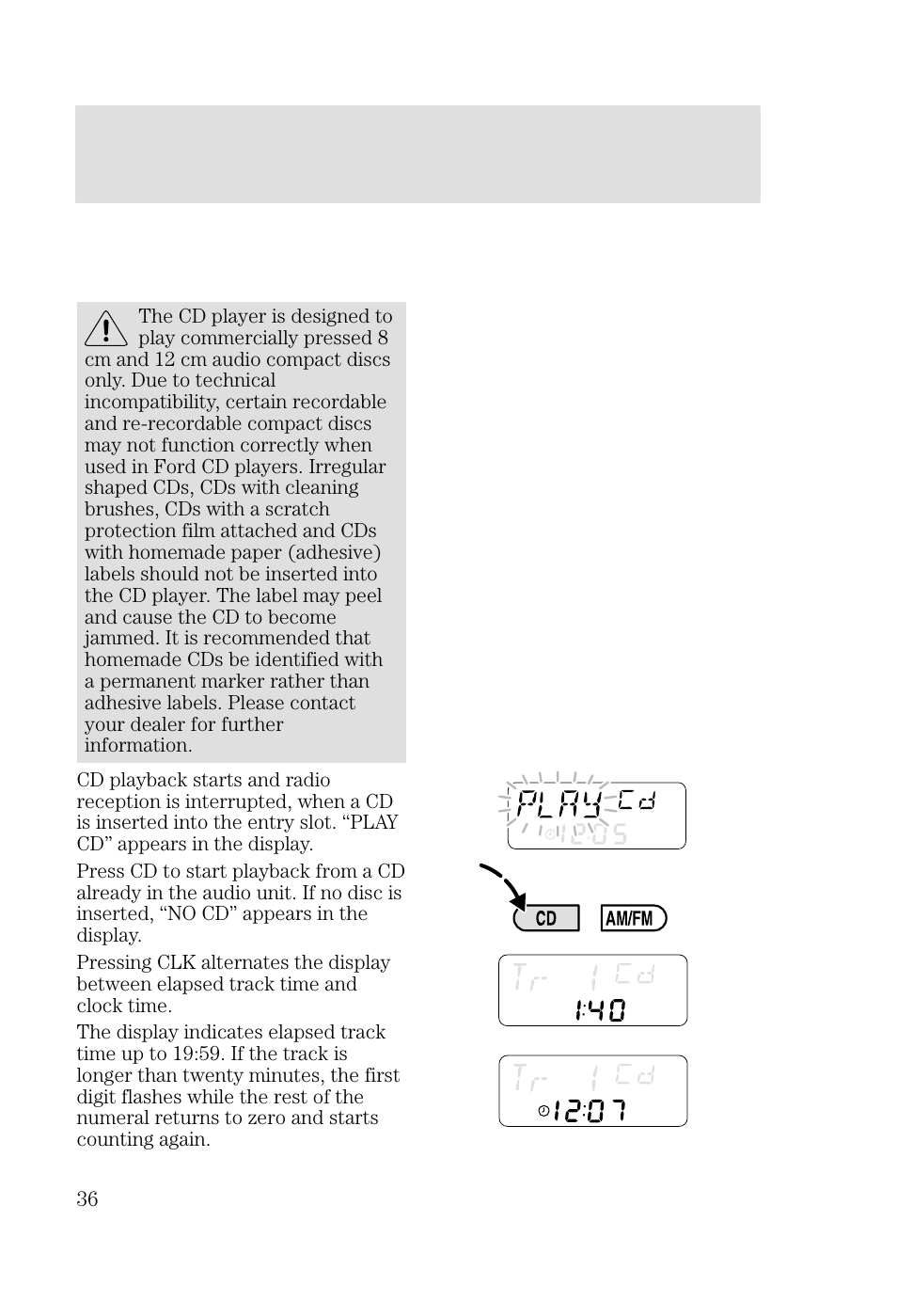 Entertainment systems | FORD 2002 Focus v.2 User Manual | Page 36 / 336