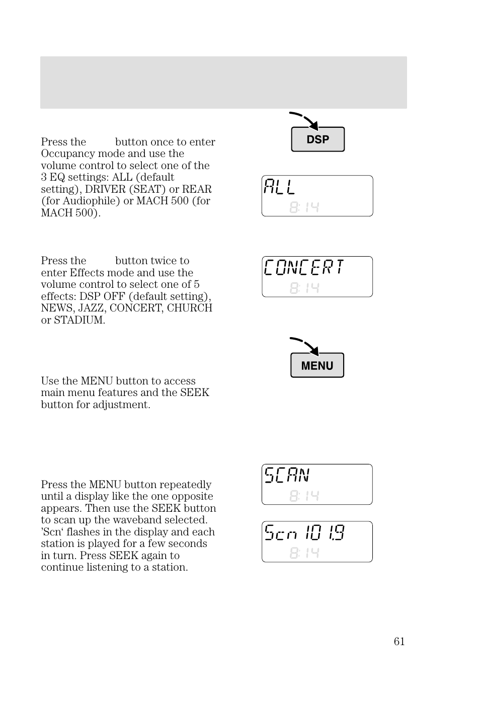 Entertainment systems | FORD 2002 Focus v.2 User Manual | Page 61 / 336