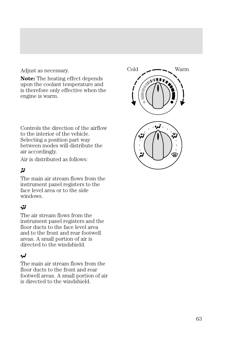 Climate controls | FORD 2002 Focus v.2 User Manual | Page 63 / 336