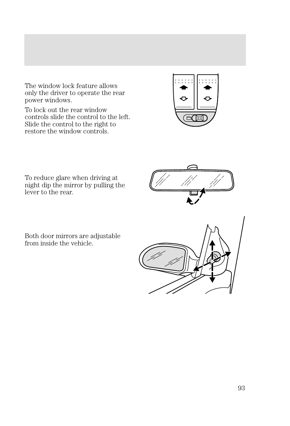 Driver controls | FORD 2002 Focus v.2 User Manual | Page 93 / 336