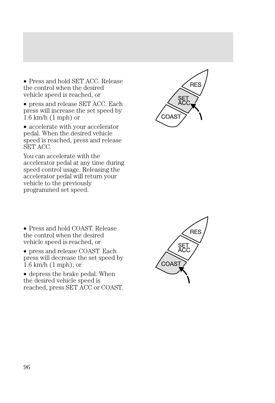 Driver controls | FORD 2002 Focus v.2 User Manual | Page 96 / 336