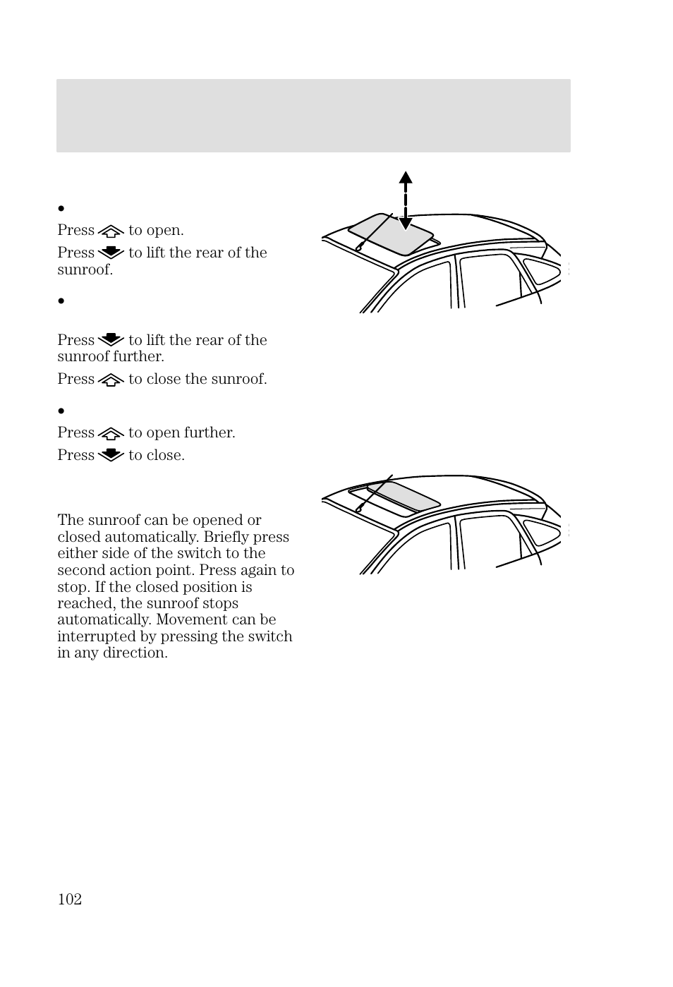 Driver controls | FORD 2002 Focus v.3 User Manual | Page 102 / 336