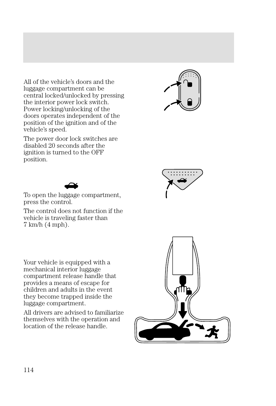 Locks and security | FORD 2002 Focus v.3 User Manual | Page 114 / 336