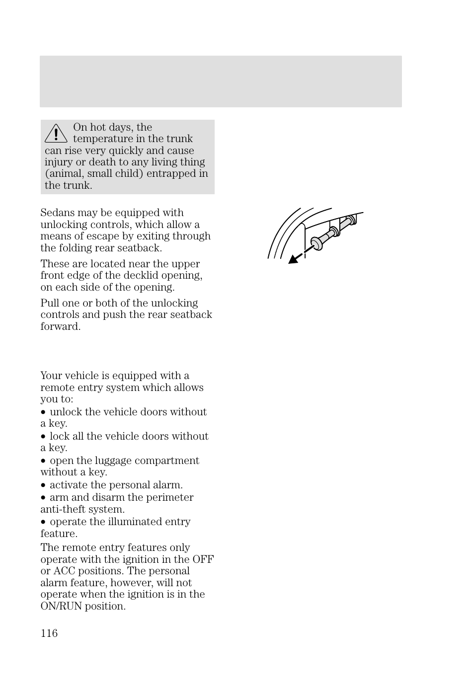 Locks and security | FORD 2002 Focus v.3 User Manual | Page 116 / 336