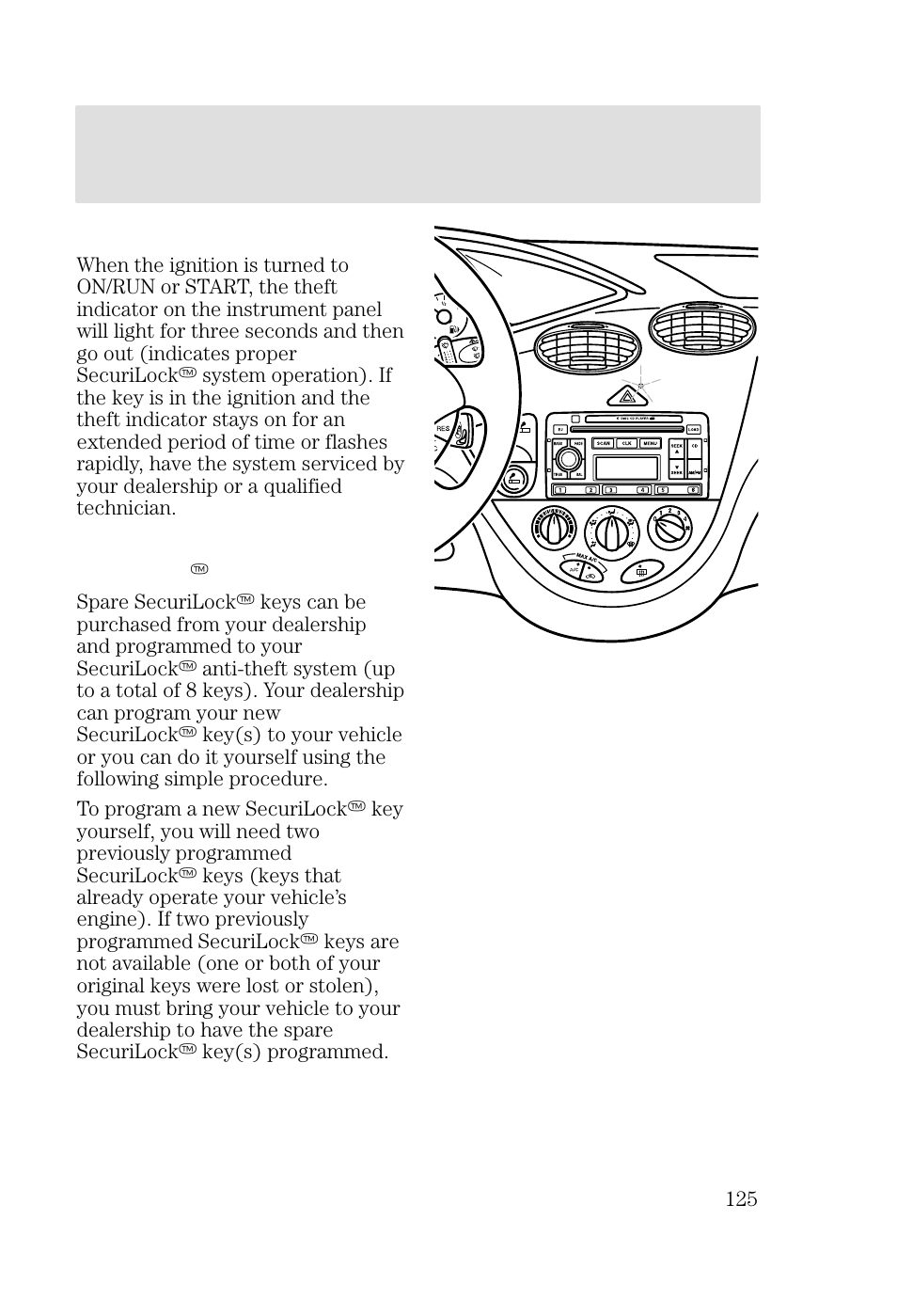 Locks and security | FORD 2002 Focus v.3 User Manual | Page 125 / 336