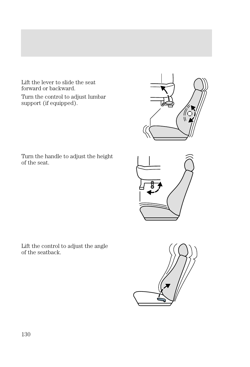 Seating and safety restraints | FORD 2002 Focus v.3 User Manual | Page 130 / 336