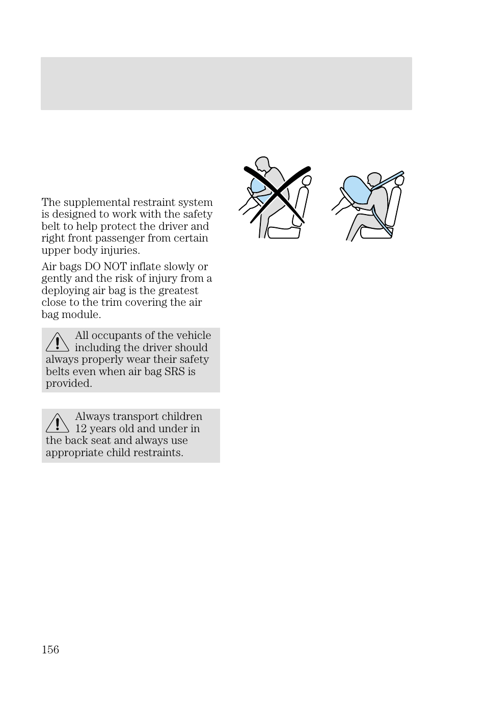 Seating and safety restraints | FORD 2002 Focus v.3 User Manual | Page 156 / 336