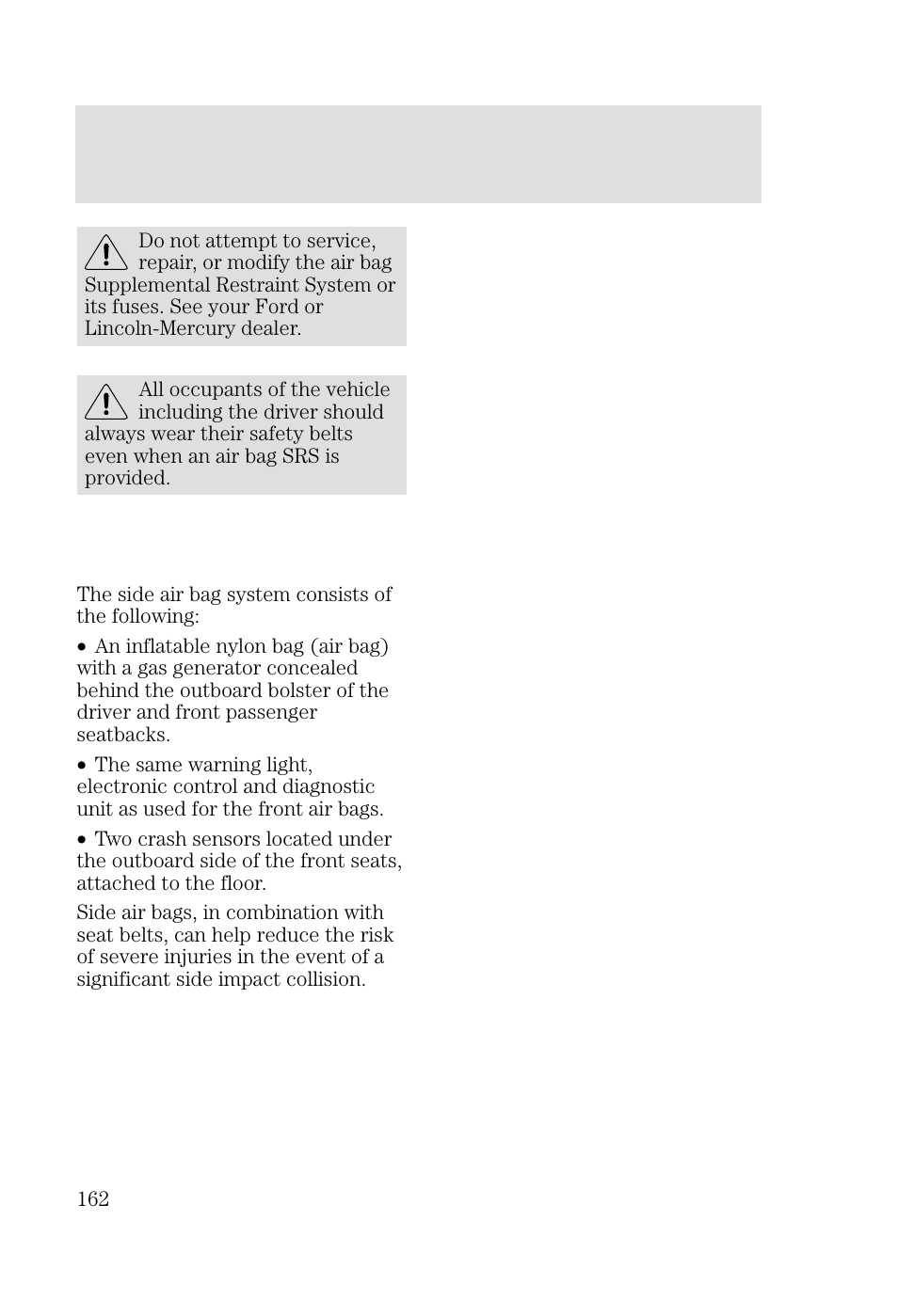 Seating and safety restraints | FORD 2002 Focus v.3 User Manual | Page 162 / 336