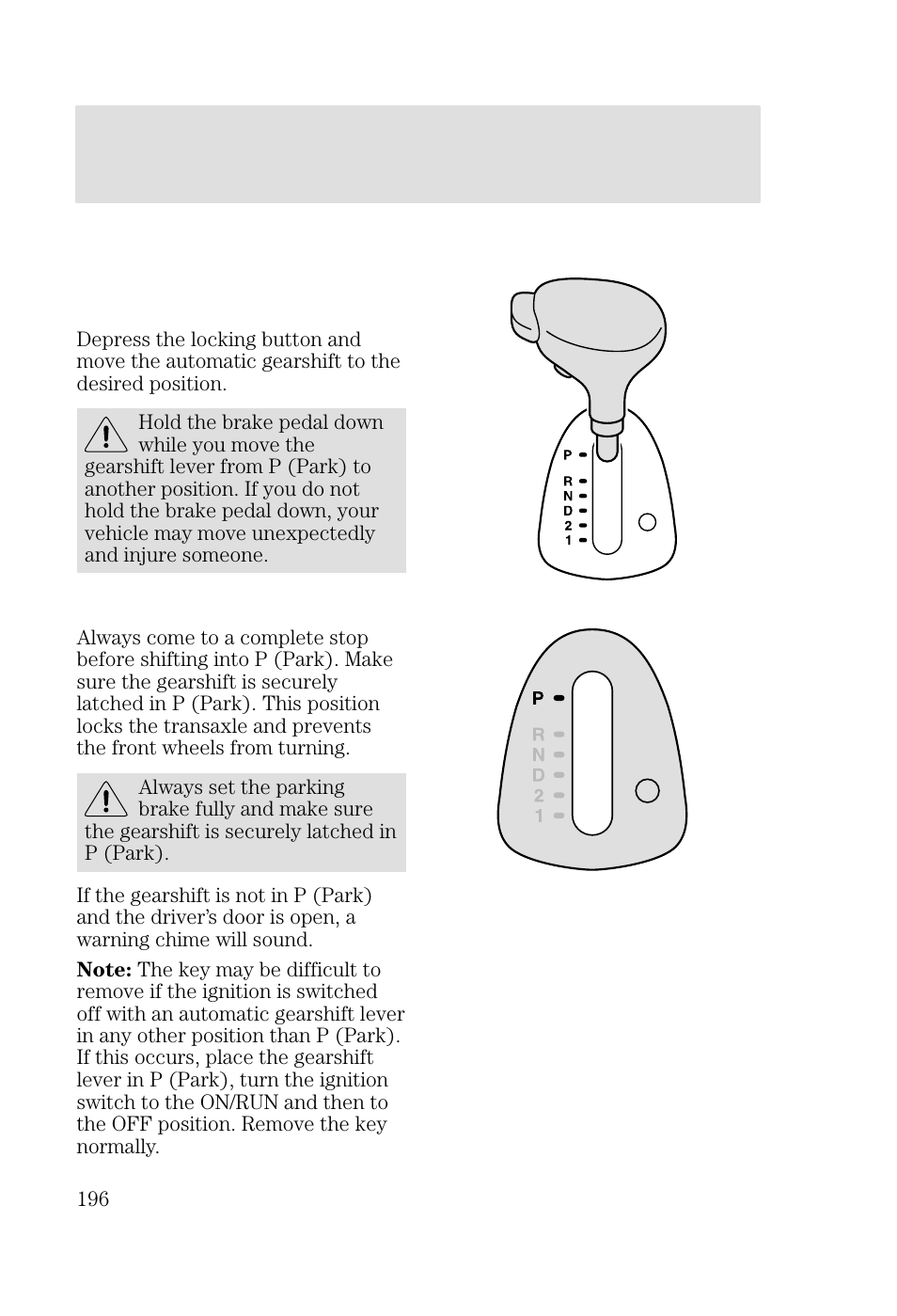 Driving | FORD 2002 Focus v.3 User Manual | Page 196 / 336