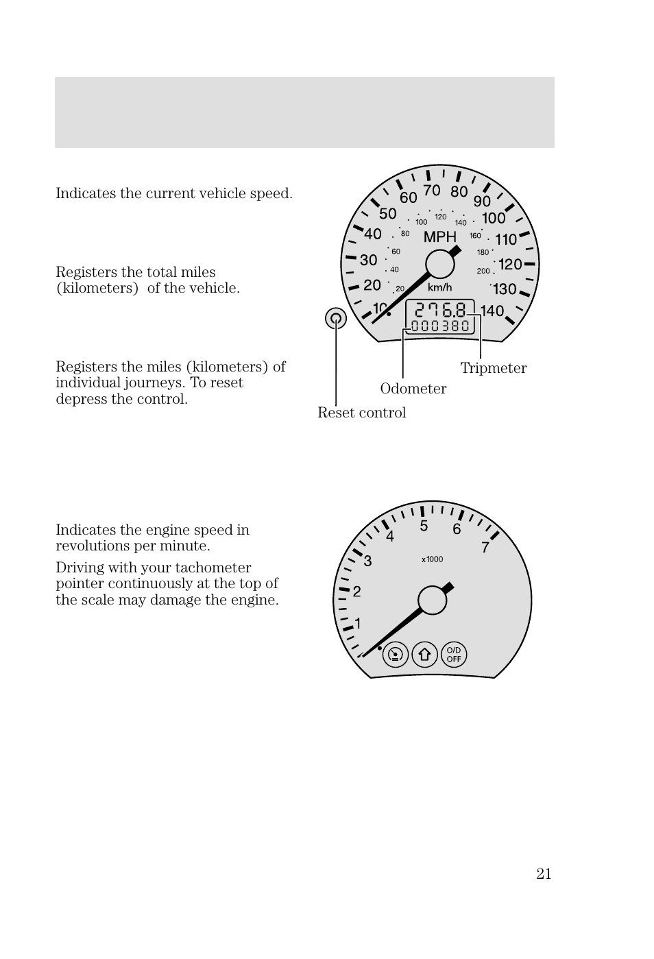 Instrument cluster | FORD 2002 Focus v.3 User Manual | Page 21 / 336