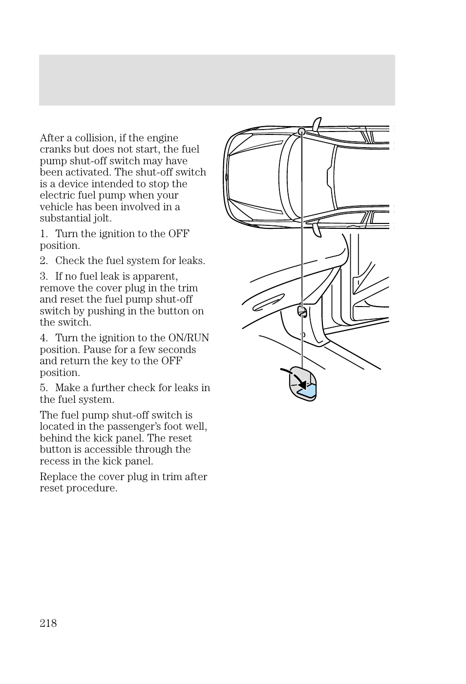 Roadside emergencies | FORD 2002 Focus v.3 User Manual | Page 218 / 336