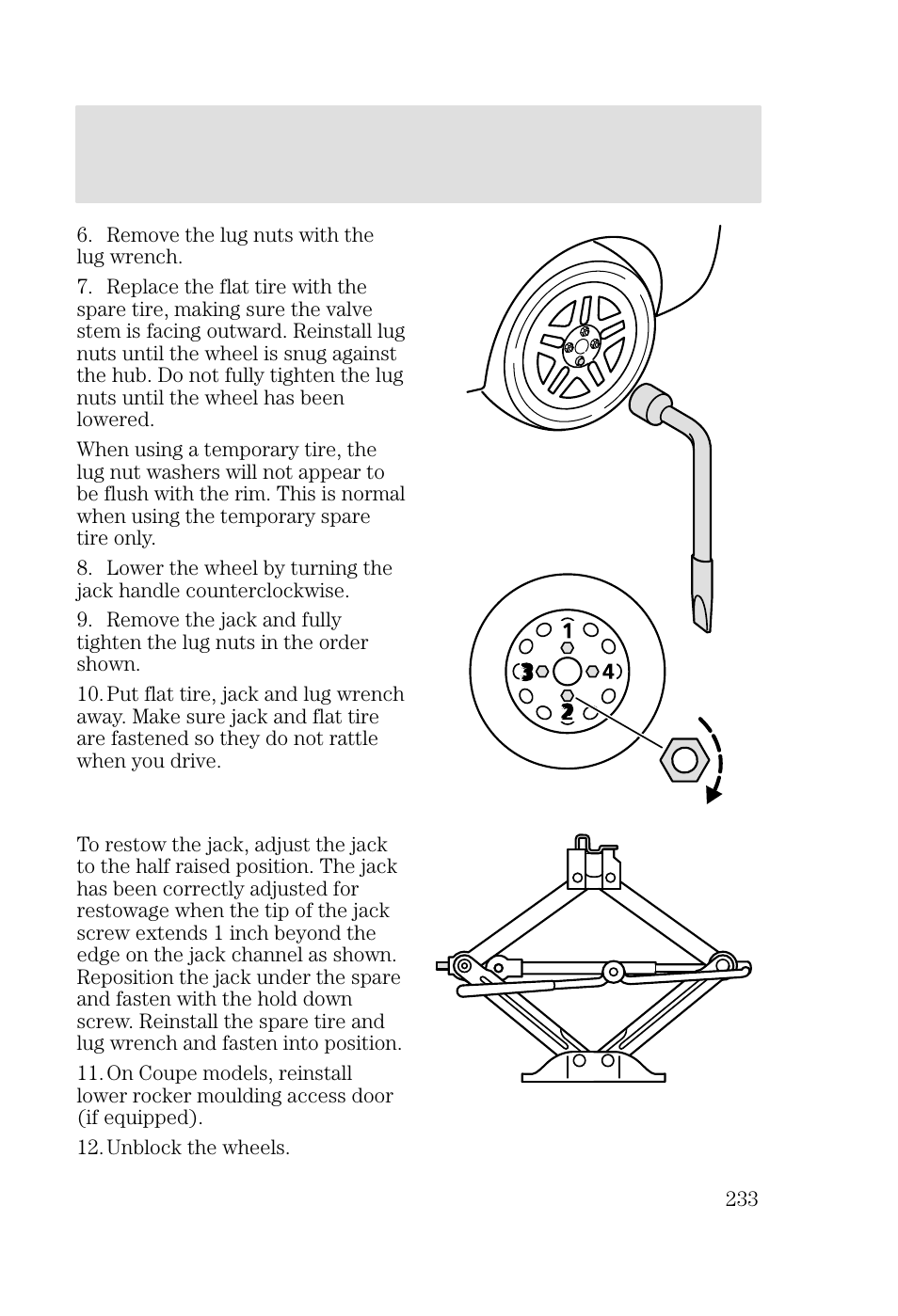 Roadside emergencies | FORD 2002 Focus v.3 User Manual | Page 233 / 336