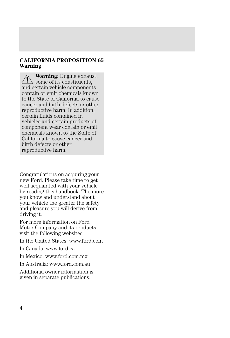 Introduction | FORD 2002 Focus v.3 User Manual | Page 4 / 336