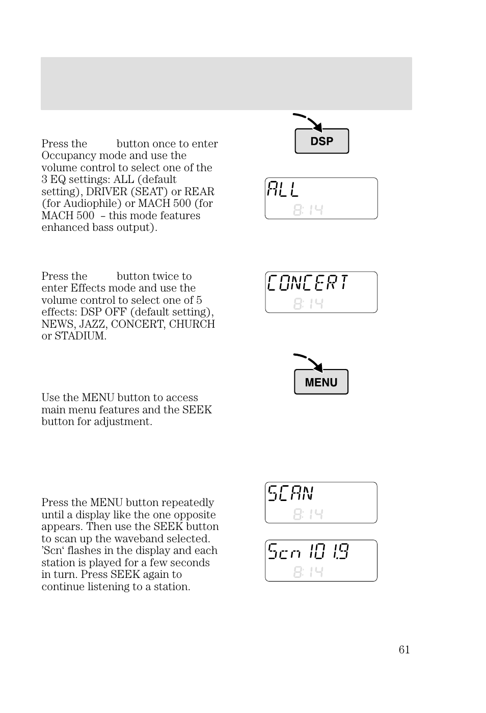 Entertainment systems | FORD 2002 Focus v.3 User Manual | Page 61 / 336